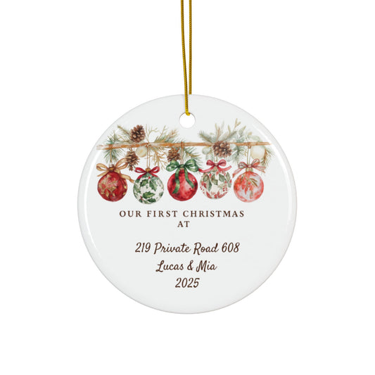 Our First Christmas in Our New Home Ornament Personalized Our First Christmas At Ornament Christmas New Home Gift for New Homeowner Address