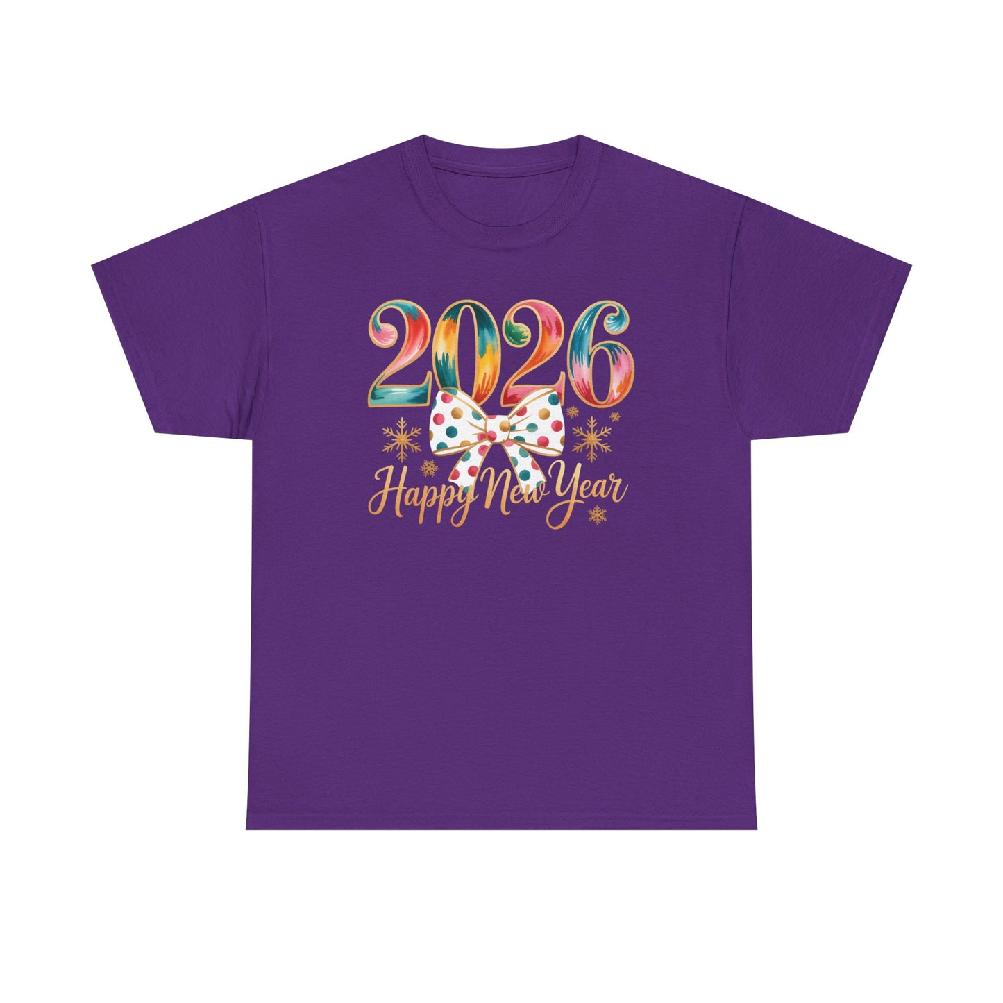 2026 Happy New Year Shirt, Colorful Bow New Year Tee, New Year Outfit, Cute NYE Party T-Shirt, 2026 Celebration Graphic Tee, New Year Gift