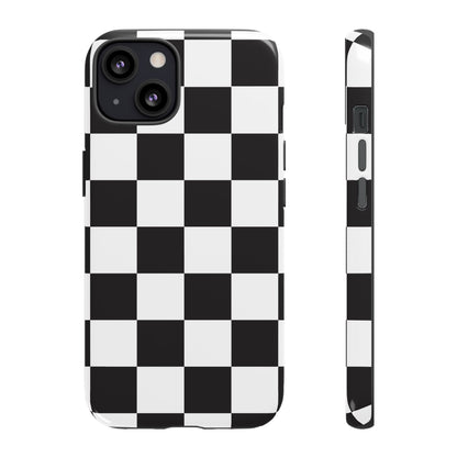 Black and White Checker iPhone Case, Stylish iPhone Cover for Teens, Holiday Gift, Unique Mobile Accessories, Tough Protection