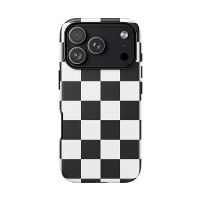 Black and White Checker iPhone Case, Stylish iPhone Cover for Teens, Holiday Gift, Unique Mobile Accessories, Tough Protection