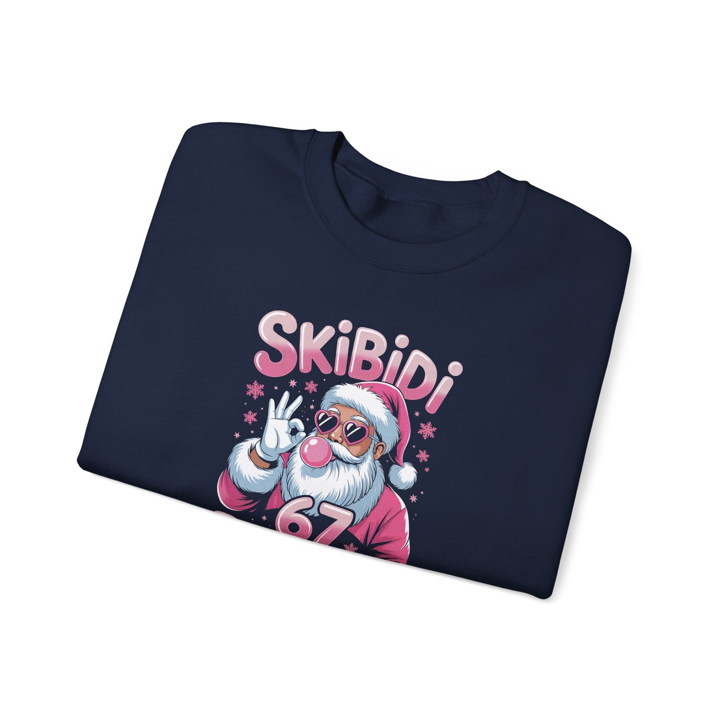 Skibidi Rizzmas Santa Crewneck Sweatshirt | Pink Santa Christmas Design | 67 Christmas Sweatshirt