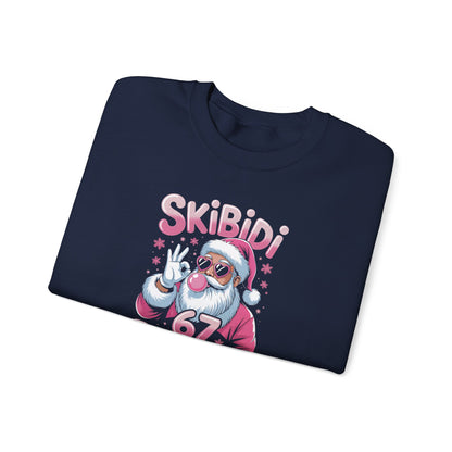 Skibidi Rizzmas Santa Crewneck Sweatshirt | Pink Santa Christmas Design | 67 Christmas Sweatshirt