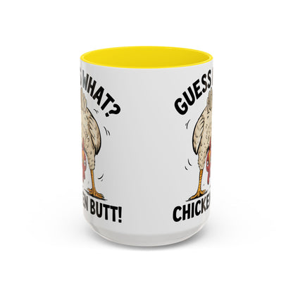 Funny Chicken Mug, Guess What? Chicken Butt! Coffee Mug, Farm Humor Mug, Rooster Joke Cup, Gift for Chicken Lovers, Gag Gift Mug