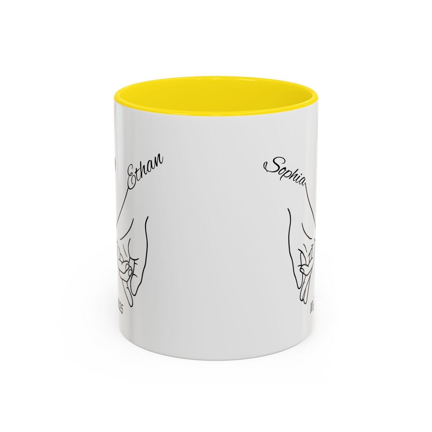 Holding Hands Couple Mug | Personalized Names & Date Coffee Cup | Custom Line Art Love Mug | Valentine Anniversary Gift for Couples