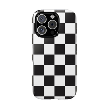 Black and White Checker iPhone Case, Stylish iPhone Cover for Teens, Holiday Gift, Unique Mobile Accessories, Tough Protection