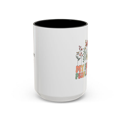 Personalized Floral Accent Mug, My Favorite People Call Me Coffee Cup, Perfect Gift for Friends, Family, Birthdays, Home Décor