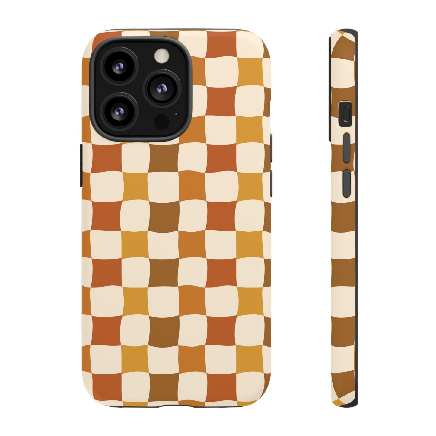 Boho Checked Phone Case, Checkerboard Design, Durable Protection, Phone Cover, Phone case For iPhone and Samsung, Trendy Phone Cover