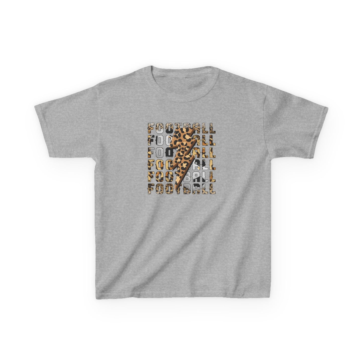 Leopard Lightning Football Kids T-Shirt, Youth Football Graphic Tee, Bold Game Day Shirt for Boys and Girls, Football world Cup  2026 shirt