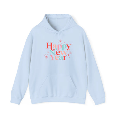 Happy New Year Hoodie 2025, Pastel Fireworks Hoodie,  New Years Eve Sweatshirt,  Unisex NYE Hoodie, Cozy New Year Gift for Her & Him