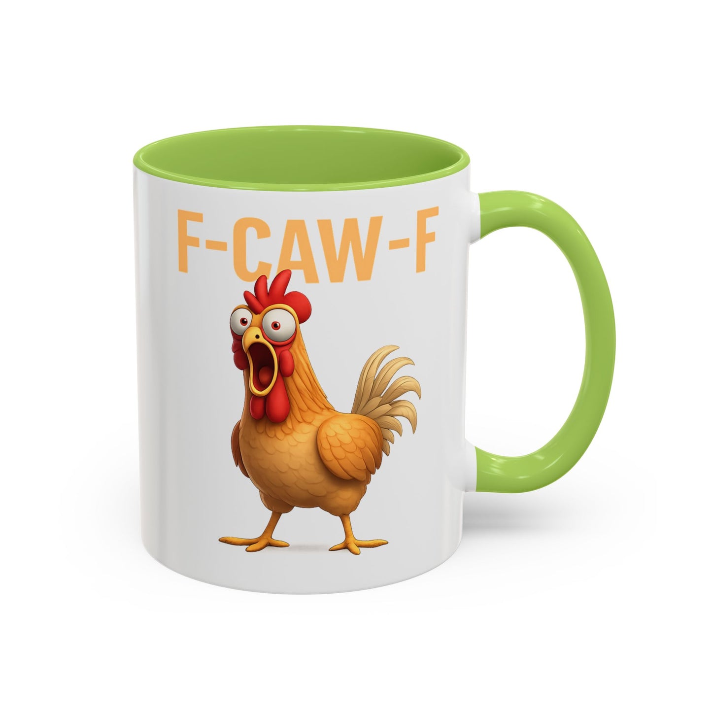 Funny Rooster Mug F-CAW-F Chicken Coffee Mug, Adult Humor Farm Animal Cup, Chicken Meme Mug, Gag Gift 11oz 15oz