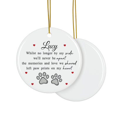 Memorial Decorative Ornaments, Pet Loss Gift, Double-Sided Keepsake, Custom Memorial Decor, Dog/Cat Tribute, Heartfelt Remembrance