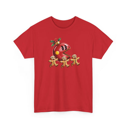 Festive Holiday Tee, Christmas Gift, Retro Video Game Shirt, Gingerbread Print, Casual Wear, Fun Holiday Apparel, Gift for her