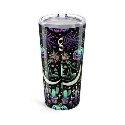Spooky Vibes Tumbler, Halloween Spooky Engraved Tumbler | Ghost Ghouls Bats Tumbler | Engraved Bat Skeleton Tumbler | Ghost Ghouls Tumbler