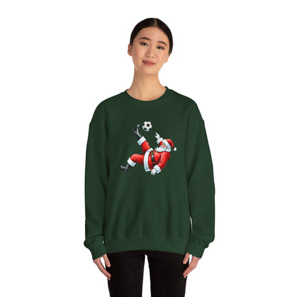 Festive Santa Soccer Crewneck Sweatshirt, Christmas Apparel, Winter Fashion, Holiday Gifts, Sports Lover, Cute Santa Design