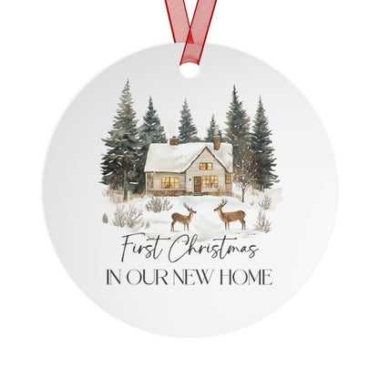 Personalized Christmas Ornaments, First Christmas in Our New Home, Ceramic Christmas Decor, Gift for Couples, Family Keepsake