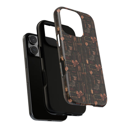 Gothic Phone Case Dark Academia Literary iPhone Samsung Cover with Books & Flowers, Phone case