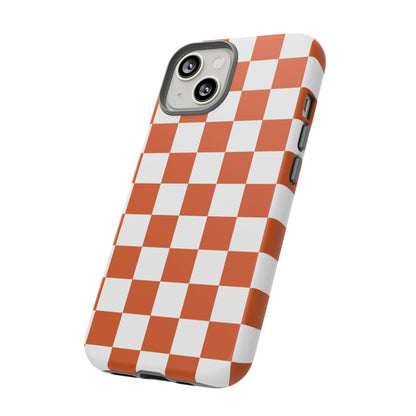 Checkered Phone Case, Checkered Phone Case - iPhone 17 16 15 14 13 12 11 Pro Max  - Trendy Black and Brown Checkerboard