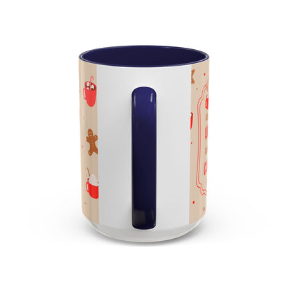 Festive Accent Coffee Mug, Holiday Gift, Hot Chocolate Lover, Christmas Decor, Winter Vibes, Cozy Mugs, Gift for her