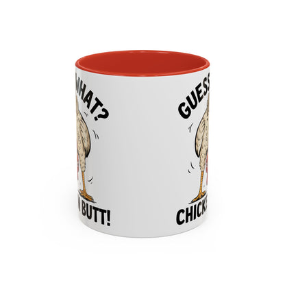 Funny Chicken Mug, Guess What? Chicken Butt! Coffee Mug, Farm Humor Mug, Rooster Joke Cup, Gift for Chicken Lovers, Gag Gift Mug