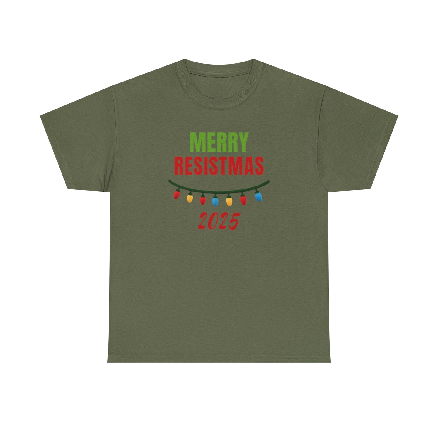 Merry Resistmas 2025 Tee, Holiday Shirt, Funny Christmas Gift, Unisex Cotton Tee, Celebration Apparel, 2025 Festive Wear