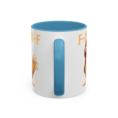 Funny Rooster Mug F-CAW-F Chicken Coffee Mug, Adult Humor Farm Animal Cup, Chicken Meme Mug, Gag Gift 11oz 15oz