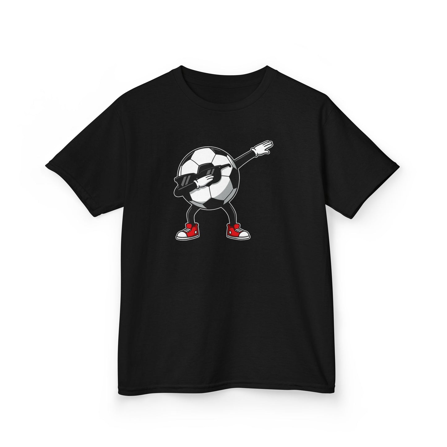 Dabbing Soccer Ball Kids T-Shirt, Cartoon Football Tee for Boys Girls, Sporty Youth Soccer Graphic Shirt, Football Fan shirt