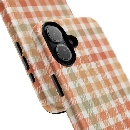 Boho Checkered Phone Case | Neutral Aesthetic Plaid Case | Retro Minimalist Check Design | iPhone Cover | Samsung Cover