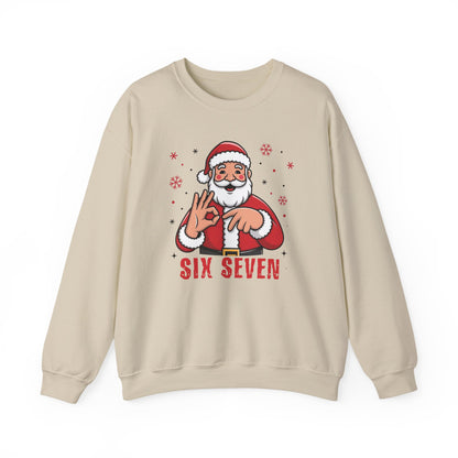 Six Seven Santa Funny Christmas Sweatshirt Cozy Holiday Crewneck for Men & Women | Santa Graphic Pullover | Warm Festive Gift for Friends