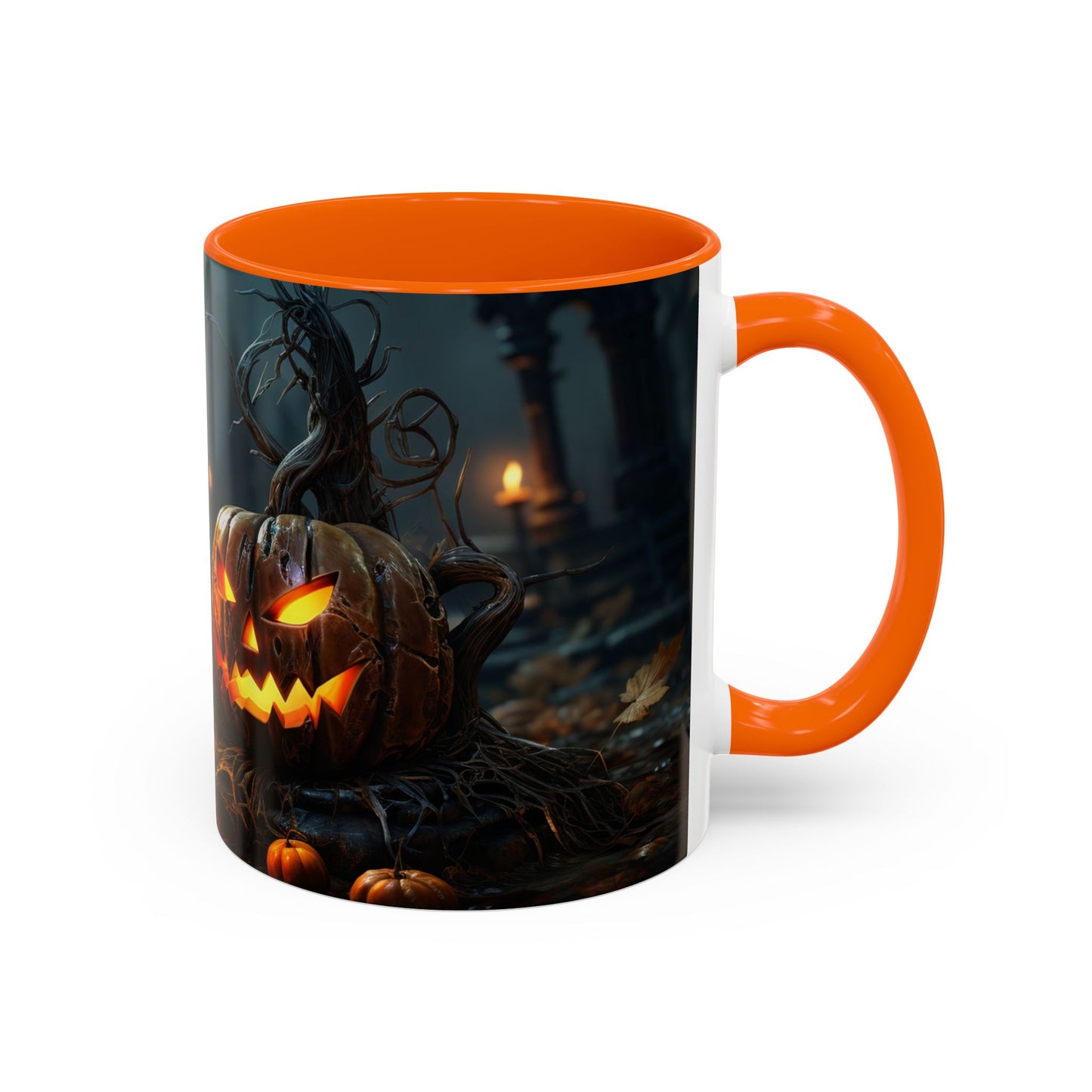 Halloween Pumpkin Accent Coffee Mug, Spooky Decor for Fall, Perfect Gift for Halloween Lovers, Seasonal Drinkware, Gift for Halloween Day