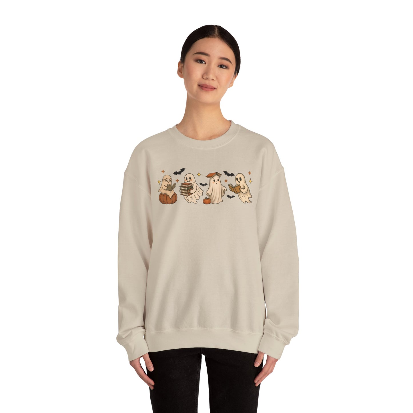 Ghostly Friends Crewneck Sweatshirt, Halloween Ghost Sweatshirt, Halloween Sweatshirt, Unisex Sweatshirt, Cozy Crewneck, Fall Fashion