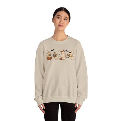Ghostly Friends Crewneck Sweatshirt, Halloween Ghost Sweatshirt, Halloween Sweatshirt, Unisex Sweatshirt, Cozy Crewneck, Fall Fashion