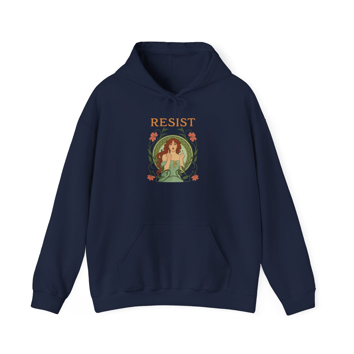Resist Floral Goddess Hoodie, Feminist Botanical Sweatshirt Hoodie, Empowerment Gift, Vintage Activist Hoodie, Cozy Eco Cotton Pullover