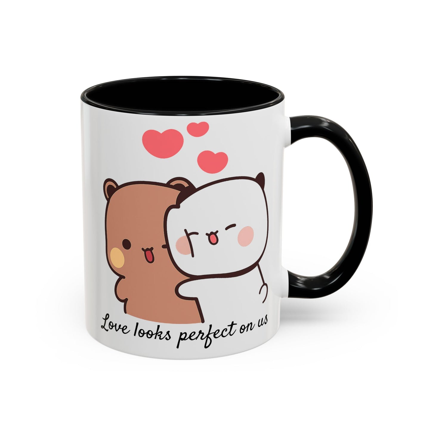 Personalized Dudu Bubu Mug | Cute Bear Coffee Cup | Color Handle Mug | Birthday Christmas Gift | Funny Mug for Her Him Valentine Gift