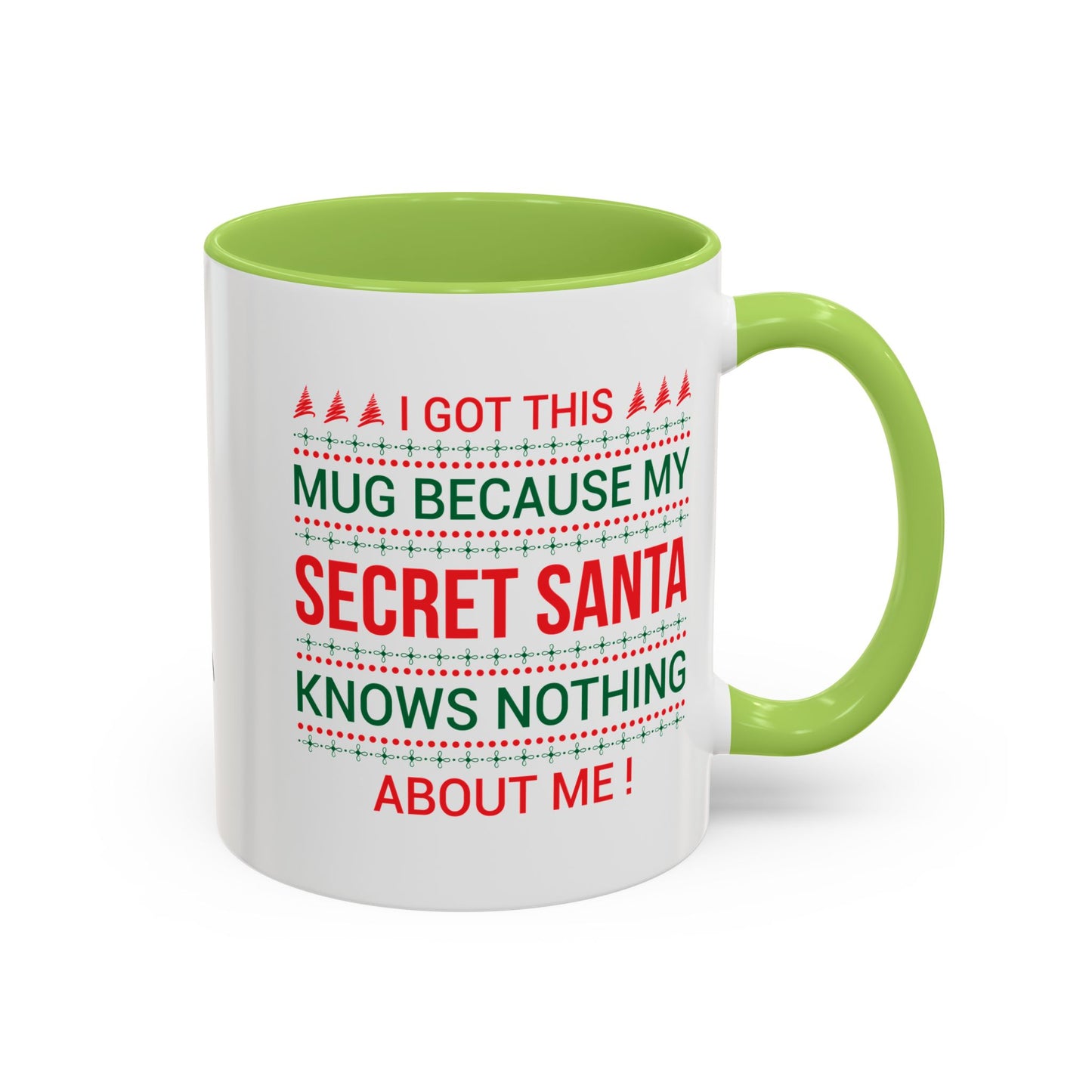 Personalized Secret Santa Accent Coffee Mug, Holiday Gift, Funny Christmas Mug, Unique Office Secret Santa Gift, Custom Drinkware