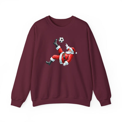 Festive Santa Soccer Crewneck Sweatshirt, Christmas Apparel, Winter Fashion, Holiday Gifts, Sports Lover, Cute Santa Design