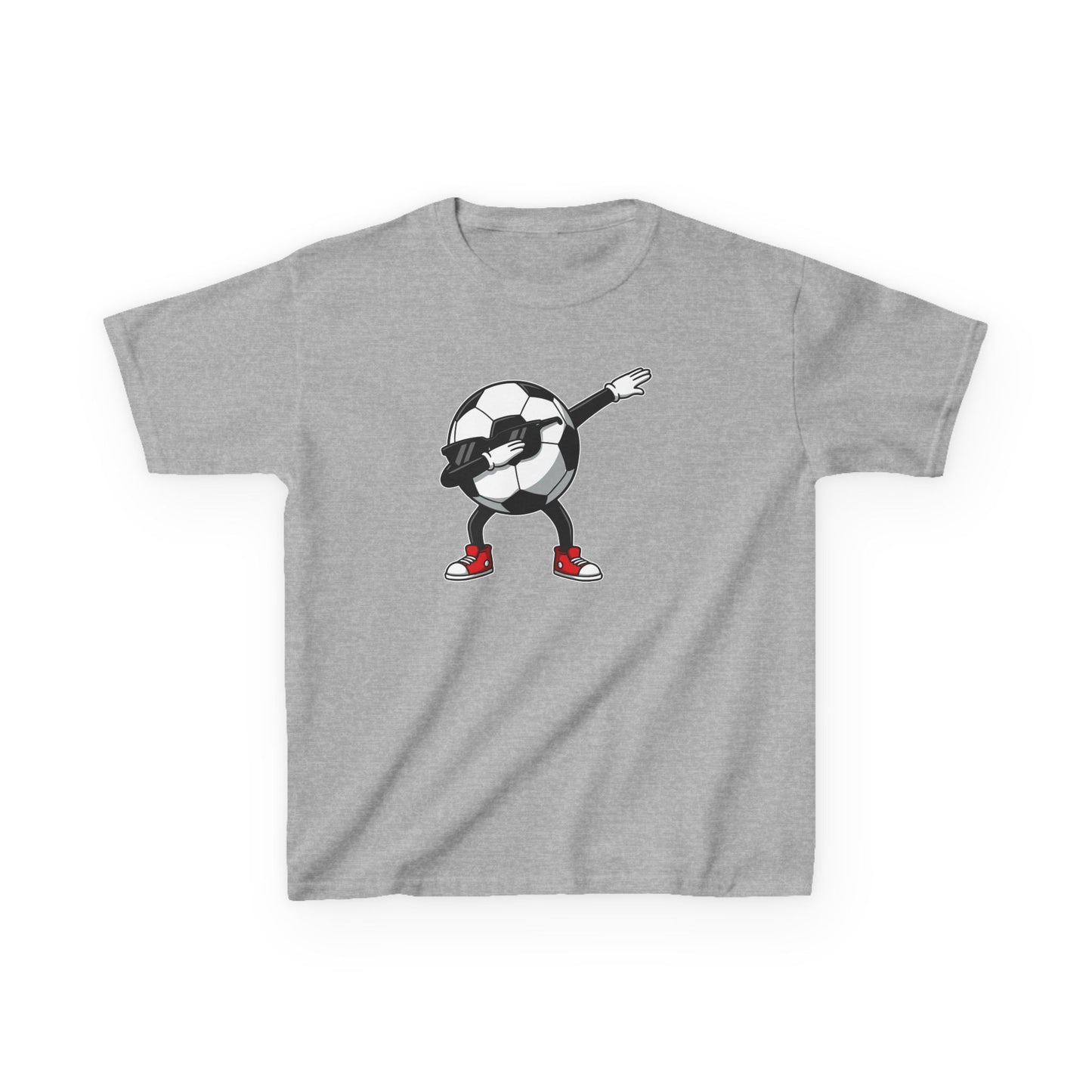 Dabbing Soccer Ball Kids T-Shirt, Cartoon Football Tee for Boys Girls, Sporty Youth Soccer Graphic Shirt, Football Fan shirt
