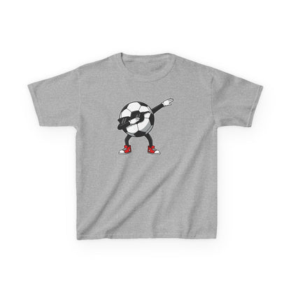 Dabbing Soccer Ball Kids T-Shirt, Cartoon Football Tee for Boys Girls, Sporty Youth Soccer Graphic Shirt, Football Fan shirt