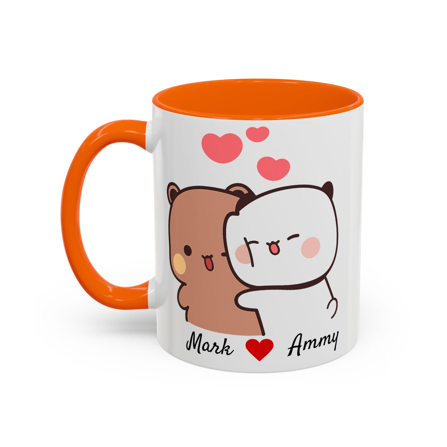 Personalized Dudu Bubu Mug | Cute Bear Coffee Cup | Color Handle Mug | Birthday Christmas Gift | Funny Mug for Her Him Valentine Gift