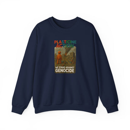 We stand against Genocide Crewneck Sweatshirt, Vintage Style, Sustainability Statement, Unisex Gift, Ethical Fashion, Activism Apparel