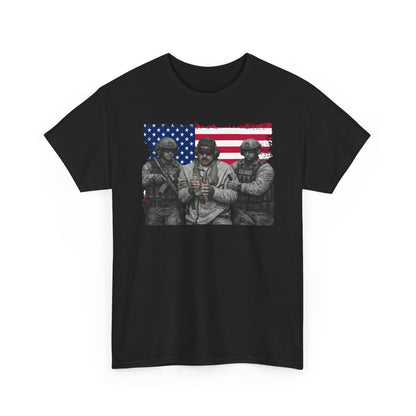 American Flag Soldiers T-Shirt | Patriotic Military Graphic Tee | Veteran Pride Shirt, USA Freedom Apparel Gift