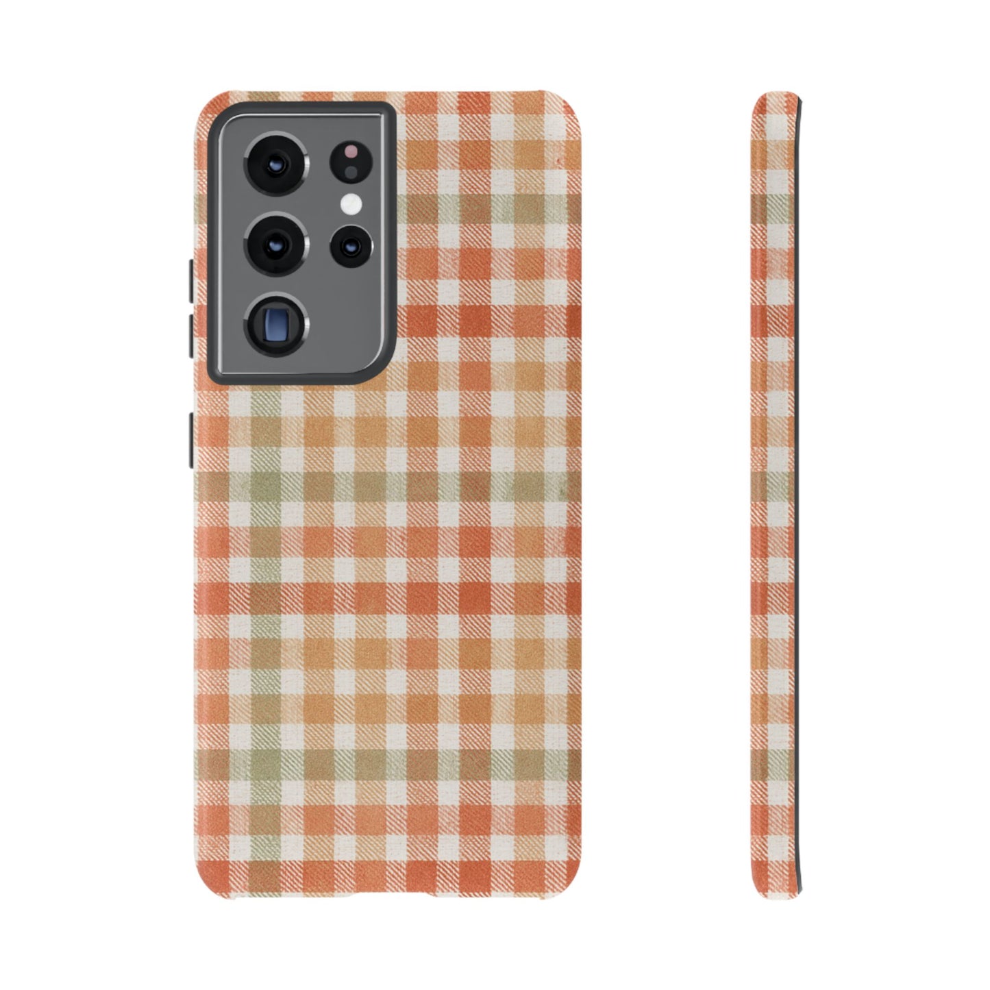 Boho Checkered Phone Case | Neutral Aesthetic Plaid Case | Retro Minimalist Check Design | iPhone Cover | Samsung Cover