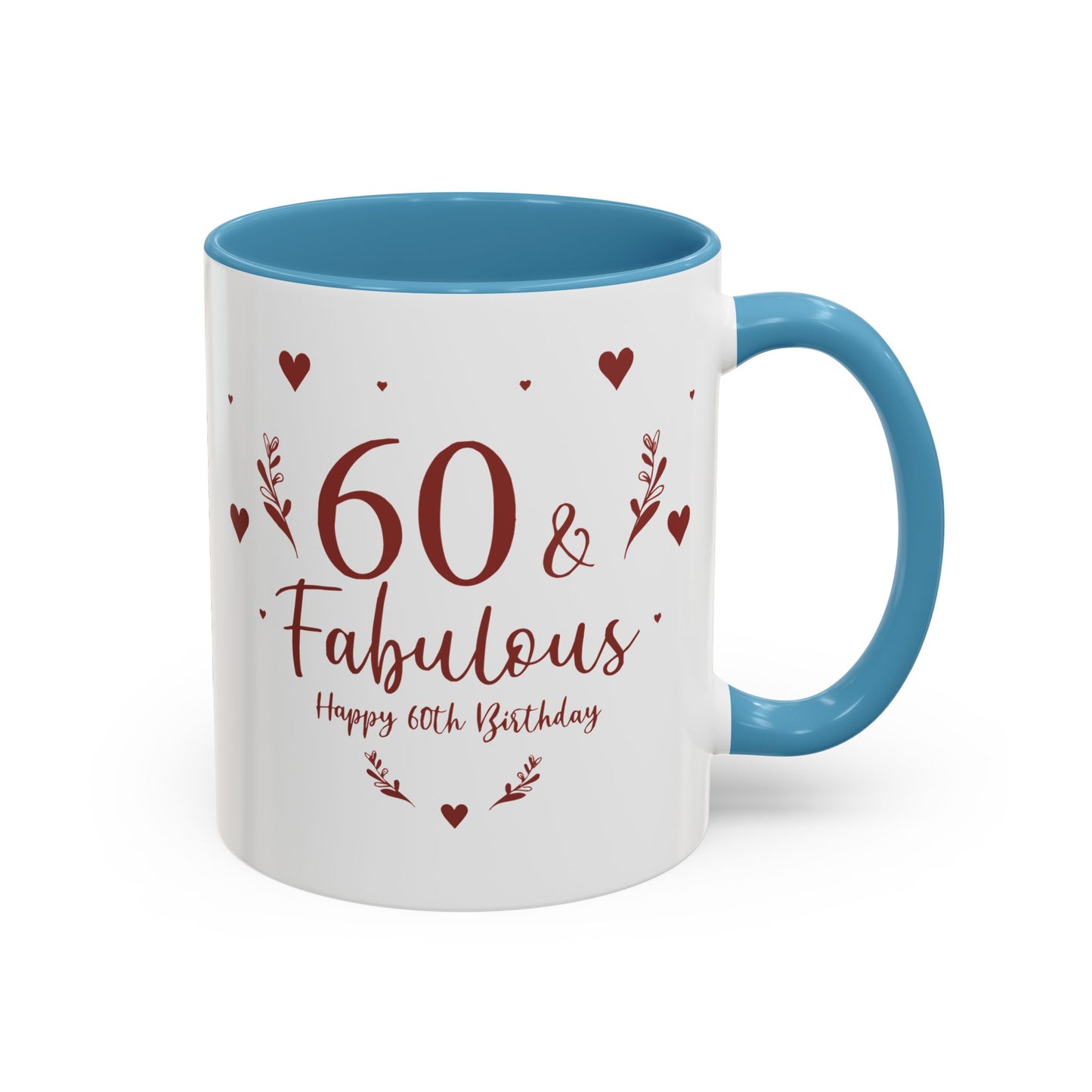 Personalized 60th Birthday Coffee Mug 60 & Fabulous, Birthday Gift, Custom Mug, Fun Coffee Cup, Celebration Drinkware, Personalized Present