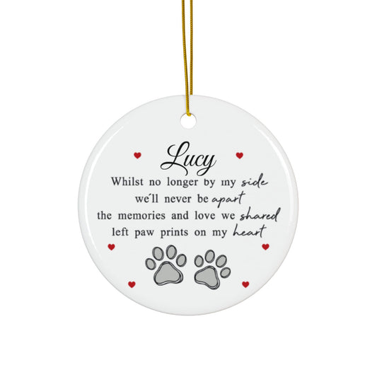 Memorial Decorative Ornaments, Pet Loss Gift, Double-Sided Keepsake, Custom Memorial Decor, Dog/Cat Tribute, Heartfelt Remembrance