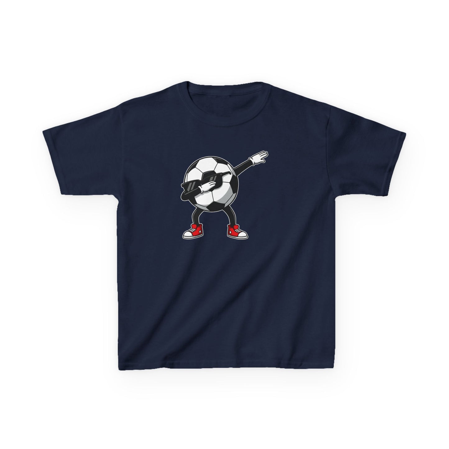 Dabbing Soccer Ball Kids T-Shirt, Cartoon Football Tee for Boys Girls, Sporty Youth Soccer Graphic Shirt, Football Fan shirt
