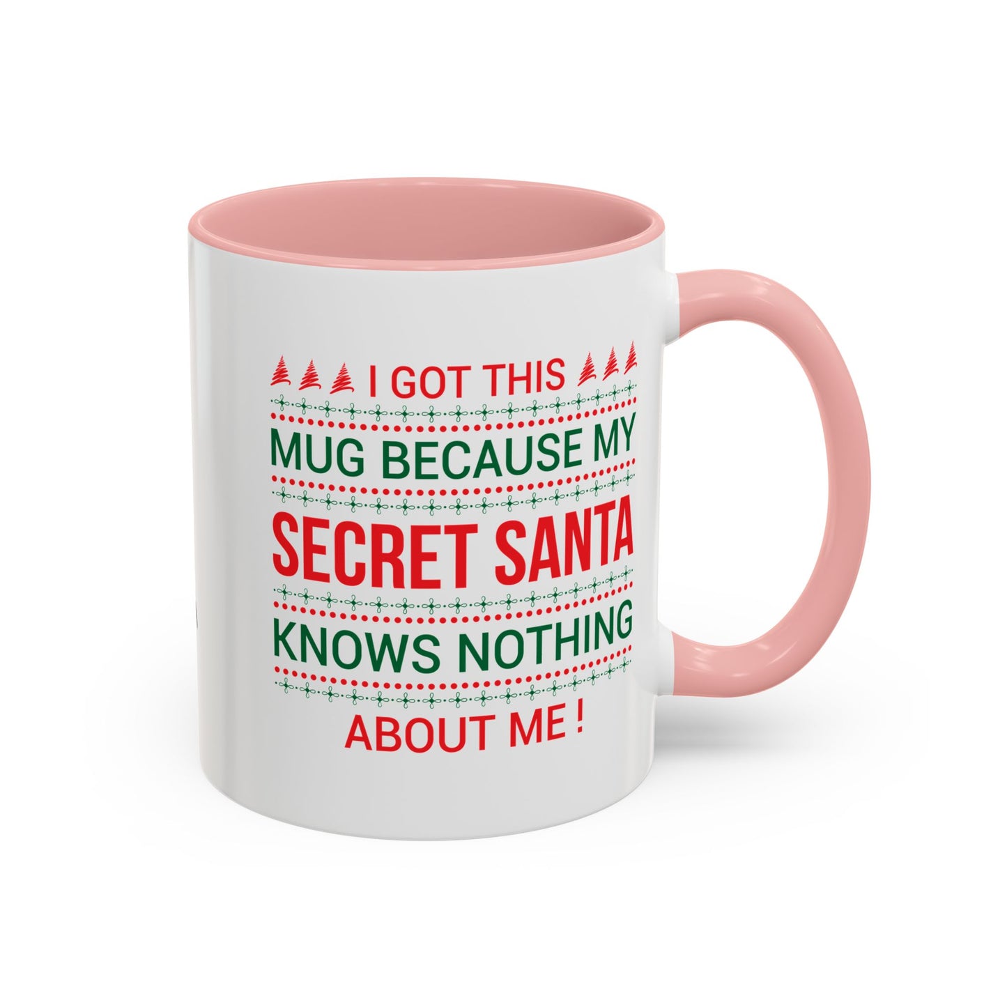 Personalized Secret Santa Accent Coffee Mug, Holiday Gift, Funny Christmas Mug, Unique Office Secret Santa Gift, Custom Drinkware