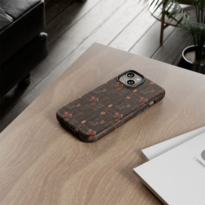 Gothic Phone Case Dark Academia Literary iPhone Samsung Cover with Books & Flowers, Phone case