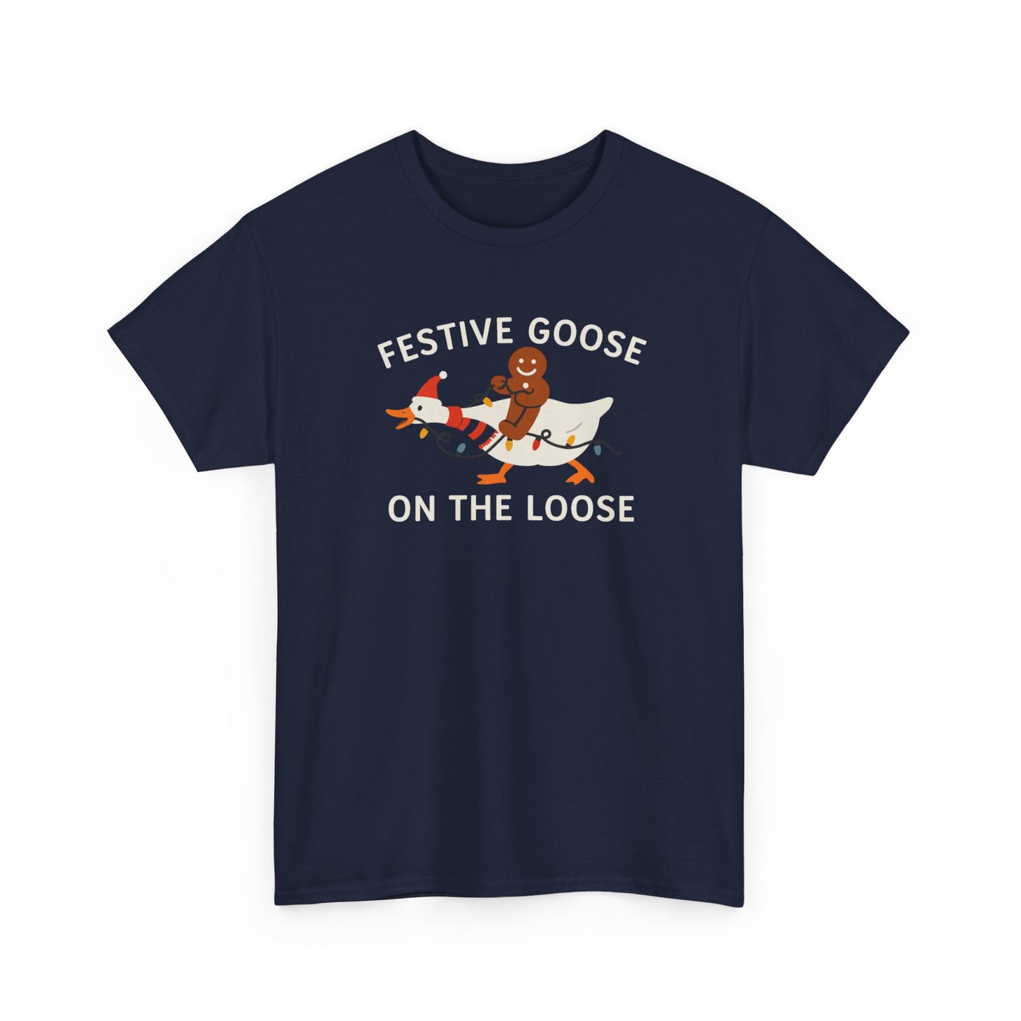 Festive Goose on the Loose Shirt, Funny Christmas Gingerbread Tee,  Holiday Comfort Colors T-Shirt, Cute Xmas Gift for Her and Him