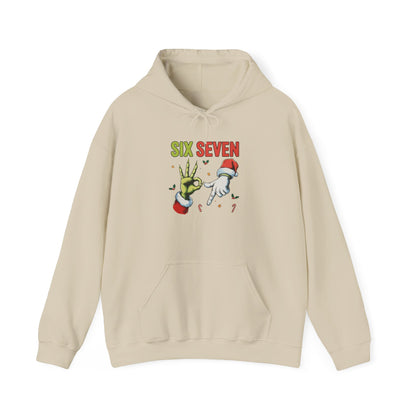 Funny Six Seven Christmas Hoodie | Santa Hands Holiday Pullover | Unisex Cozy Christmas Sweatshirt | Funny Holiday Gift for Men Women