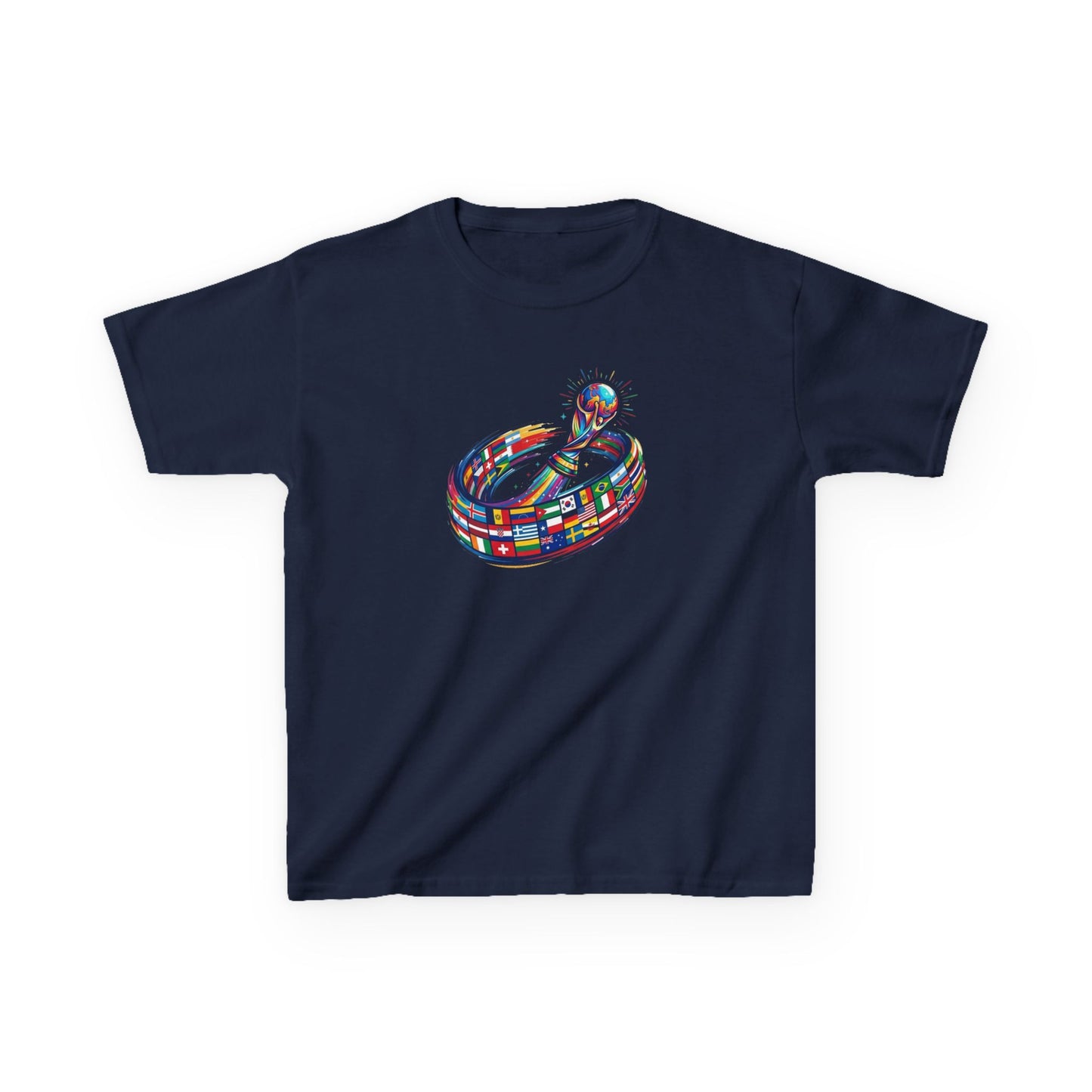 Colorful Flags Kids T-Shirt | International Flags Tee | Fun Support Shirt | 2026 World Cup USA T-Shirt, Political Soccer Fan Tee