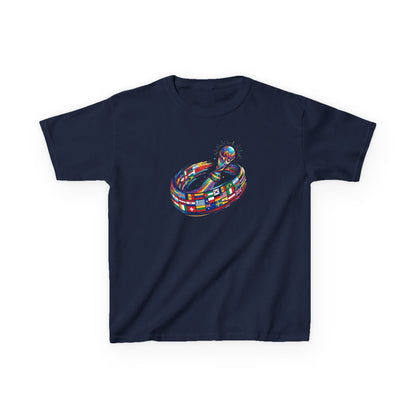 Colorful Flags Kids T-Shirt | International Flags Tee | Fun Support Shirt | 2026 World Cup USA T-Shirt, Political Soccer Fan Tee
